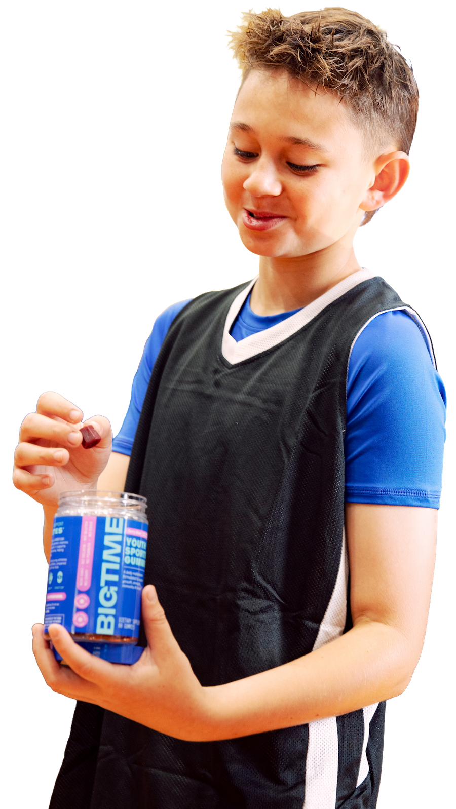 Boy athlete with Bigtime gummies