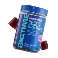 Bottle of Big Time Youth Sports Gummies with gummies