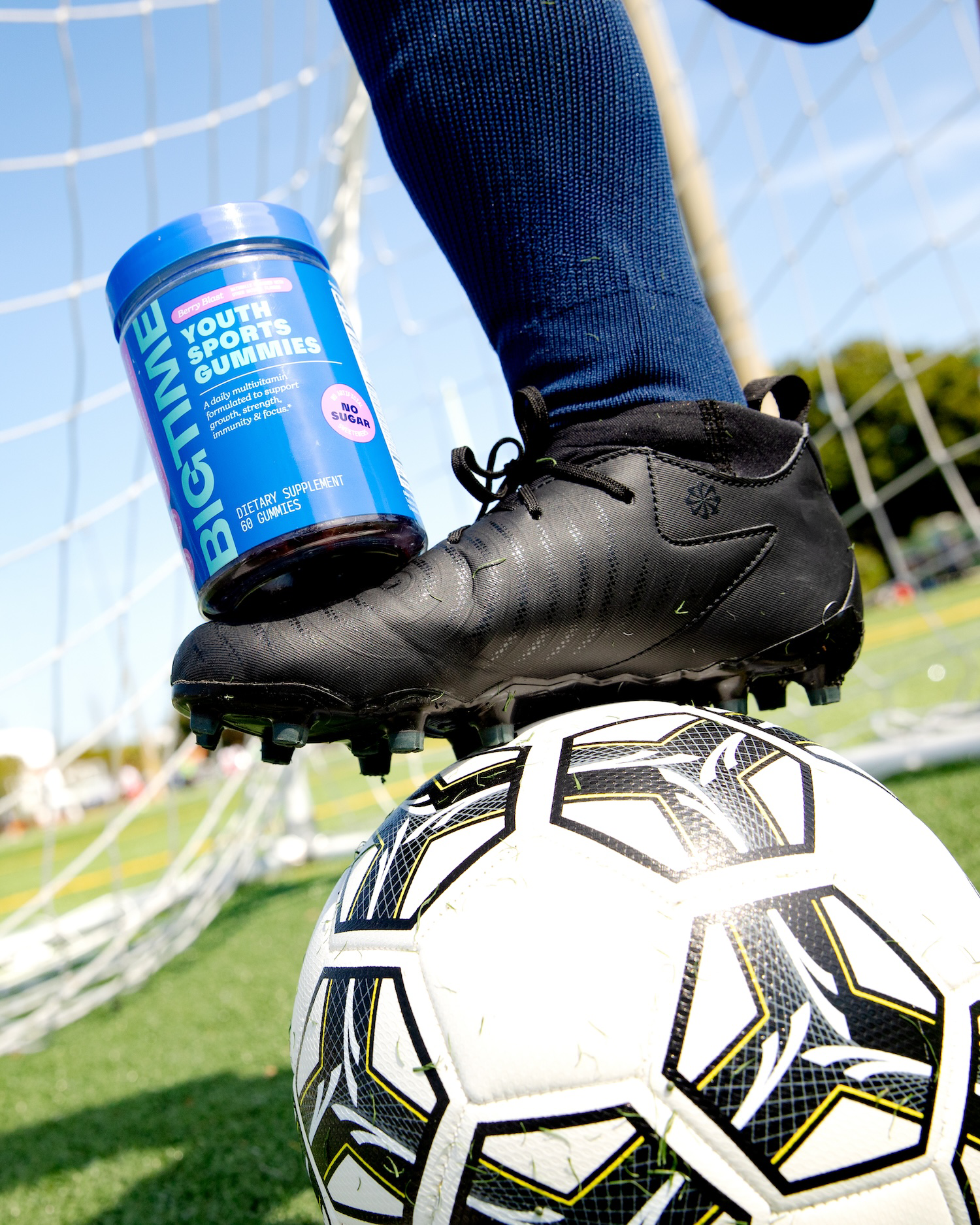 Bigtime bottle on soccer shoe